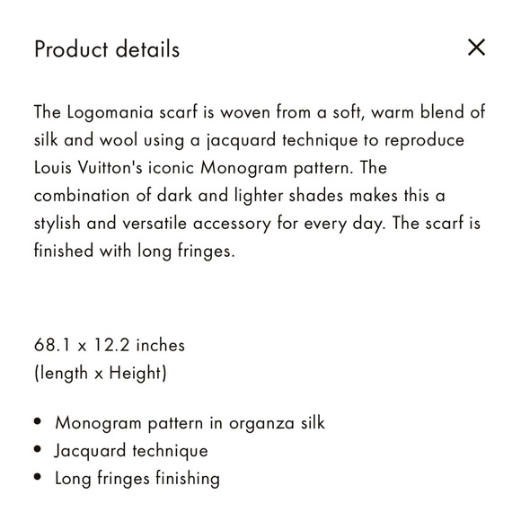 LOUIS VUITTON LOGOMANIA SCARF - Picture 6 of 6